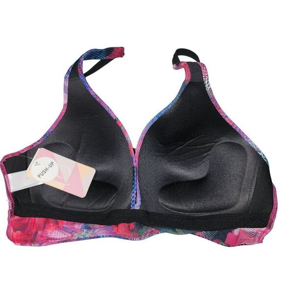 Go by Gossip Floral Molded Multicolor Bra Swim Bikini Top Size L - Picture 9 of 11